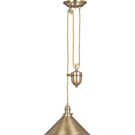 Elstead Provence - Luminaire suspendu à 1 ampoule en laiton vieilli, E27 (1/4)