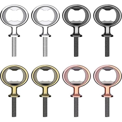 Kit de 8 ouvre-bouteilles en métal, insert en acier inoxydable, matériel de bricolage, ouvre-bouteille plat (1/5)