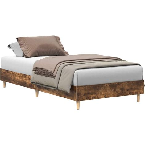 vidaXL Giroletto senza Materasso Rovere Fumo 100x200 cm in Truciolato (1/5)