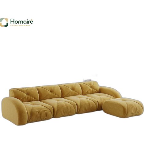 Sofa mit Modulen aus Chenille gelb en Polyester 358 x 171 x 76 cm HOMAIRE (1/5)