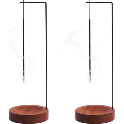 HENGBIRD Räucherstäbchenhalter-Set aus Holz, 2er-Set, runder Sockel, ideal für Meditation, Schlaf, Yoga und Aromatherapie (1/5)