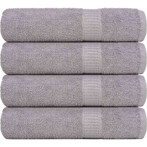 Serviettes de douche FROGN, lot de 4, grises, 70 x 140 cm, 360 g/m²