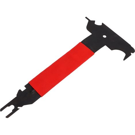 Outil 10 en 1 pour retirer les clips de poignée de porte : outil universel multi-usages en métal pour le nettoyage des joints de panneaux de porte. (1/5)