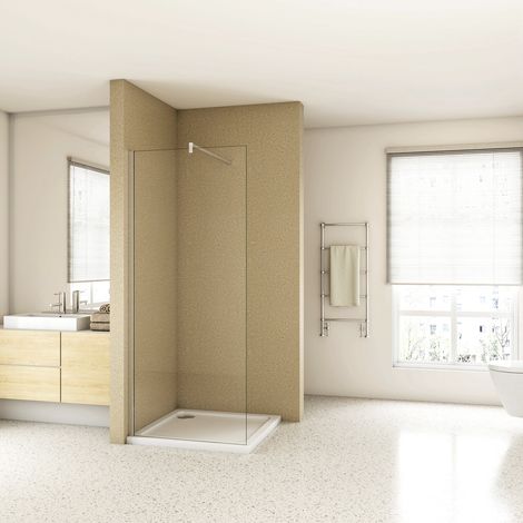 Walk In 85x195cm parete doccia da 6 mm Vetro Temperato Trasparente Anticalcare Barra Stabilizzatrice Modello-2 da 140 cm Tagliabile (1/5)