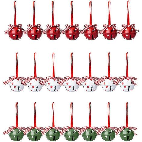 24 pendentifs créatifs en forme de cloche en fer, décorations de Noël, petites cloches décoratives-15x5cm