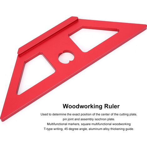Règle de charpentier ES-4 avec pointeau à 45°, outil de mesure multifonction rouge (1/5)