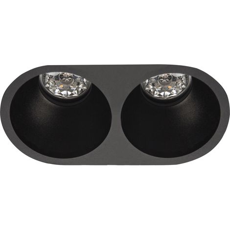 Spot DECO GU10 rond 2 têtes fixe, noir mat IP20 - EUROPOLE - 27820 (1/4)