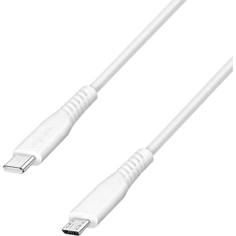 LogiLink USB-C® Kabel  USB 2.0 USB-C® Stecker, USB-Micro-B Stecker 1.0 m Weiß  CU0242 (1/5)