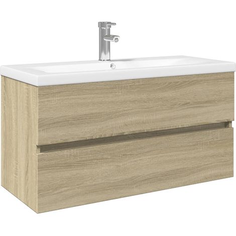 Maison Exclusive - 2-tlg. Badmöbel-Set Keramik und Holzwerkstoff