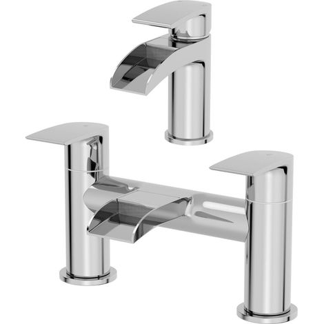 Architeckt Motala Basin Mixer Waterfall Tap Bath Mixer Tap Set (1/4)