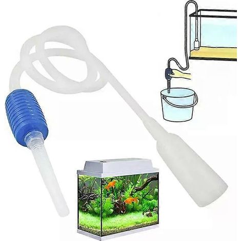 Halbautomatischer Aquarium-Reiniger mit Saugpumpe, Wasserwechselsystem und Siphon, Kiesreinigung für Aquarien und einfache Fischbecken (1/4)