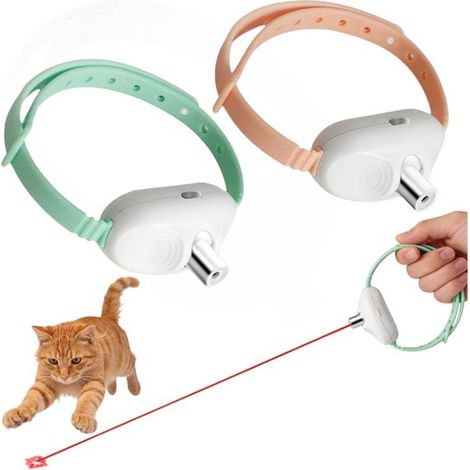 Lot de 2 pièces - Collier laser pour animaux - Jouet laser pour chats - Jouet automatique pour chat avec lumière LED - Pointeur laser LED intelligent pour amuser les chats - Cadeau idéal pour les amou (1/5)