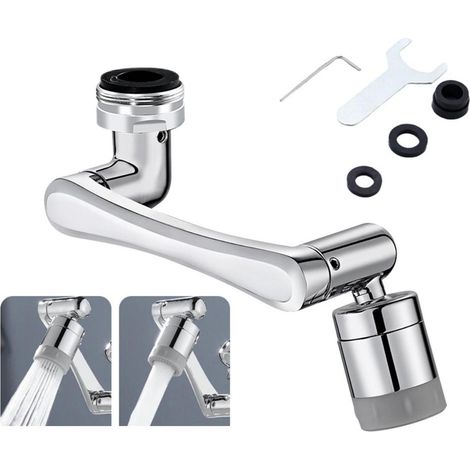 Filtre anti-éclaboussures pour robinet, bec orientable 1080°, prolongateur de robinet, aérateur, accessoire pour évier de cuisine (1/5)