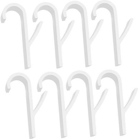 Lot de 8 crochets pour radiateur sèche-serviettes, crochet de salle de bain en plastique blanc, compatible tous radiateurs standards (1/5)