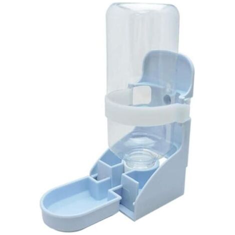 BUNTHAUS Bouteille d'eau pour cage pour chien, distributeur d'eau portable 2 en 1, 500 ml, utilisé pour l'eau douce, fontaine automatique amovible pour chats (bleu) (1/5)