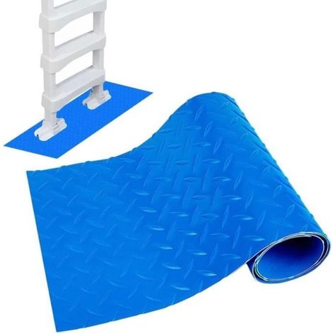 Tapis d'échelle de piscine - Antidérapant en PVC - Motif chevrons 60x23 cm (1/4)