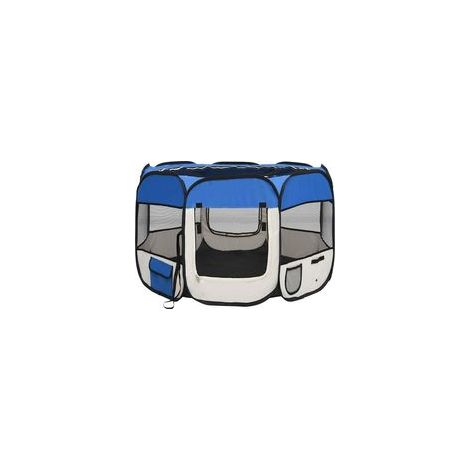 Parc pliable pour chien avec sac de rangement, bleu, 90 x 90 x 58 cm (1/5)