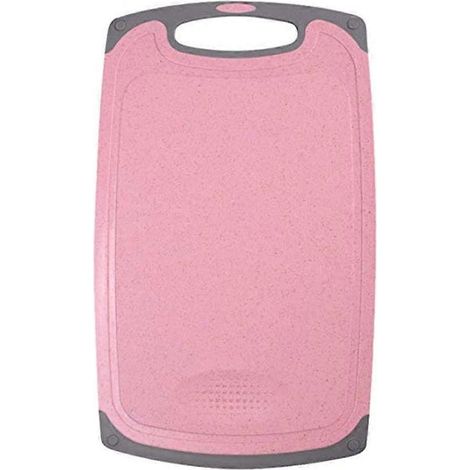 Planches à découper alimentaires en polypropylène (PP) AVCE, antidérapantes, antimicrobiennes, résistantes à la chaleur, non toxiques, avec rainure à jus (rose)
