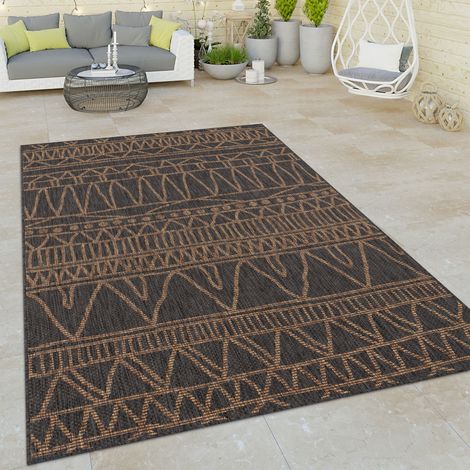 Paco Home In- & Outdoor Teppich Flachgewebe Boho Sisaloptik robust Balkon & Garten Beige 120x160 cm