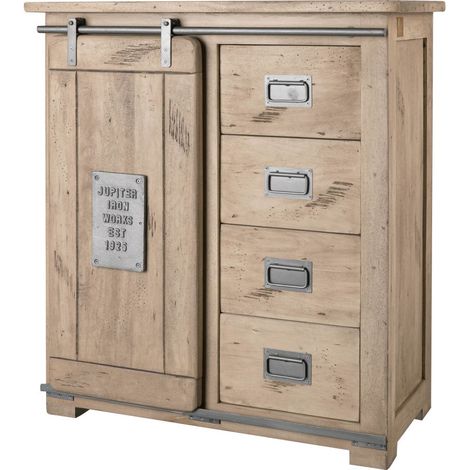 Kommode Mango 90x45x100 whitewash lackiert RAILWAY 303