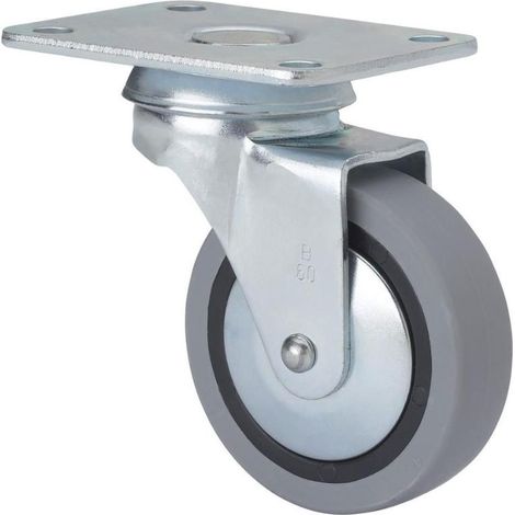 rueda giratora placa 10bsr60cp-pgi poliamix-goma gris eje liso (1/10)