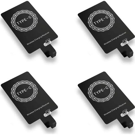 4X Récepteur de Charge Sans Fil de Type C Adaptateur de Chargeur Sans Fil Rapide de Type C pour pour