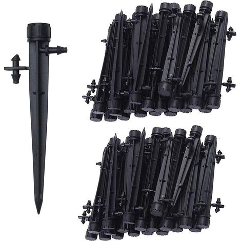100pcs Micro-asperseur D'irrigation Goutte  Goutte, 360 Degrs 8 Trous D'eau Flux Irrigation Emetteurs Pour Tube De 1/4 (4-7mm), Pour Systme D'irri (1/5)