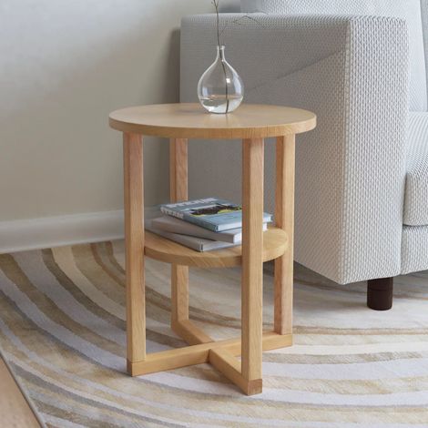 Mesa auxiliar de madera maciza de roble 40x50 cm vidaXL (1/5)