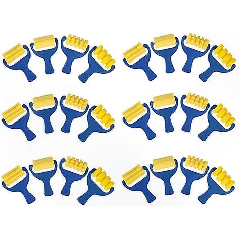 24-teiliges Set mit Pinseln, Schwämmen und Farbrollern für Kinderkunstprojekte, kreatives Malset, verschiedene leuchtende Farben, Bastelwerkzeug, Set mit 24 Malschwämmen für Kinder (1/5)