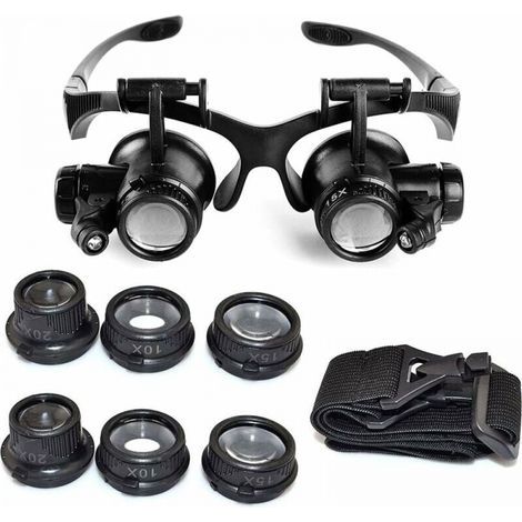 10-fache, 15-fache, 20-fache, 25-fache Vergrößerung, verstellbare LED-Lichtlupe für Juweliere und Uhrmacher (1/3)