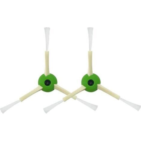 2X Brosse latérale de Remplacement et vis, Compatible avec iRobot. pour Roomba i3, i4, i5, i6, i6+, i7, i7+, i8, i8+, j7, j7+, E5, E6, E7  Couleur Verte et Blanche