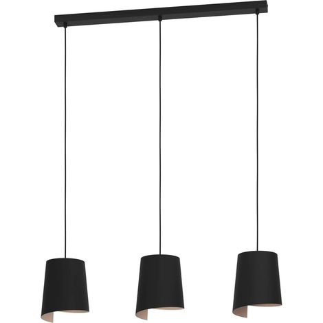Lampe suspendue en bolivie noire, couleur de sable E27 3x40w l: 88 cm B: 18 cm H: 110 cm Dimmable (1/3)