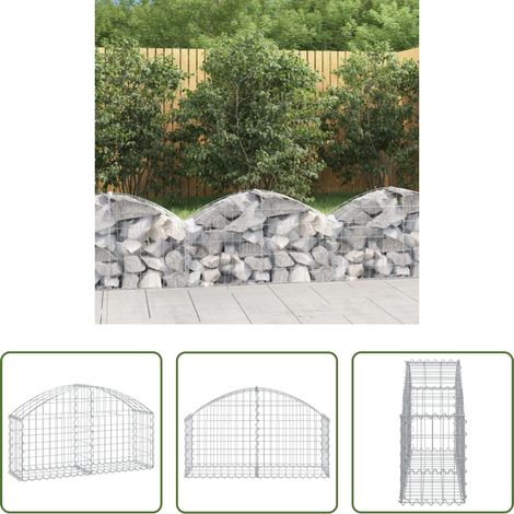 Mur de soutènement - Panier de gabions arqué 100x30x40/60 cm Fer galvanisé (1/5)