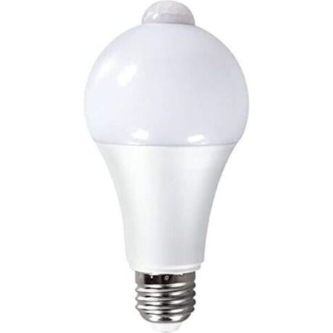 12W E27 PIR Infrarouge Ampoule LED avec Détecteur de Mouvement ON/OFF Automatiquement A60 220V 1000lm équivalent 100W Halogène pour Escalier Couloir Garage (6000K) (1/4)