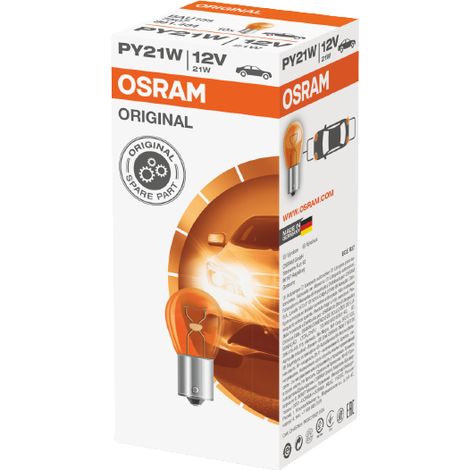 Bombilla Osram 21W 12V BAU15S PY21W (naranja) - intermitente naranja (1 unidad) (1/4)