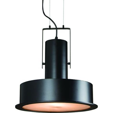 Suspension Luminaire D350 Pour Ampoule LED E27 Noir Mat ZAMBELIS FS (1/2)