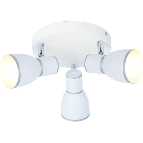 Plafonnier métal Candellux FIDO blanc 3 spots E14 Ø34cm