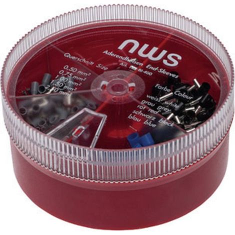 NWS 144-BI-400 Assortiment d'embouts simples 0.5 mm², 0.75 mm², 1 mm², 1.5 mm², 2.5 mm² partiellement isolé bleu, gris, (1/2)