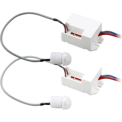 Lot de 2 Détecteurs de Mouvement Encastrable Infrarouge IP65