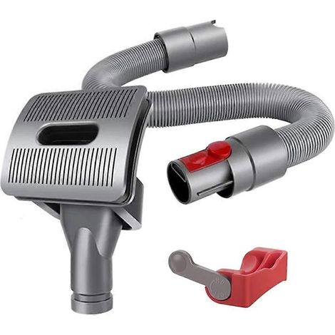 Brosse pour animaux avec verrouillage de la gâchette, tuyau d'extension flexible pour aspirateur Dyson V11 V10 V8 V7, support innovant pour bouton d'alimentation. (1/2)