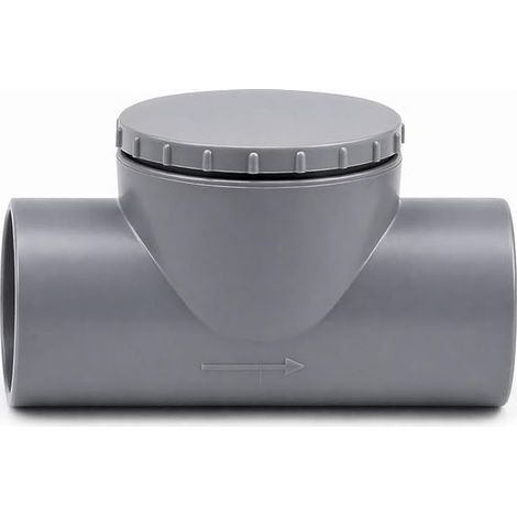 Anti-Backflow Valve Diameter 40 mm PVC Female Female to Glue with Visit Plug for Sewage (1/5)