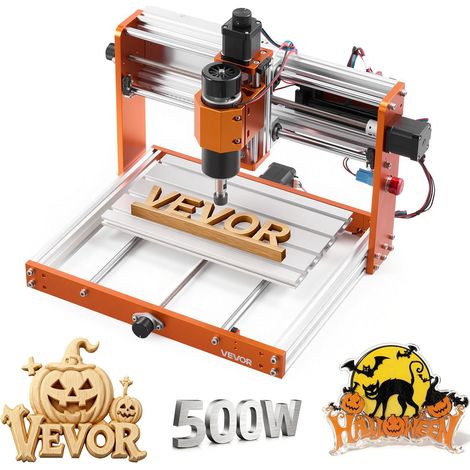 Routeur CNC Broche 500 W Machine de Gravure CNC 3 Axes pour Fraisage Bois Acrylique Alu Métaux Tendres, Contrôleur Hors Ligne, 6 Fins de Course, Arrêt d'Urgence, Zone de Travail 300x180x80 mm (1/5)