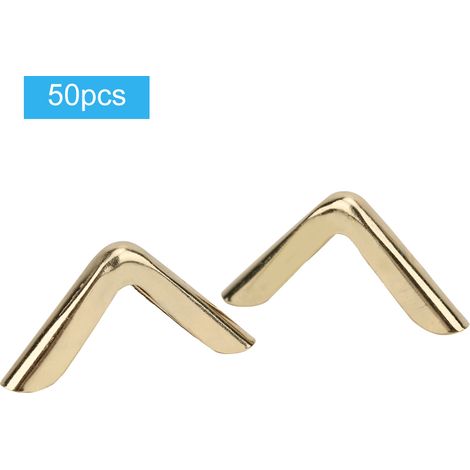 50 Coins Protection Angle Métal Rétro Fer DIY Couverture Bord Album Photo Livre Couleur Laiton 2.2mm (1/5)