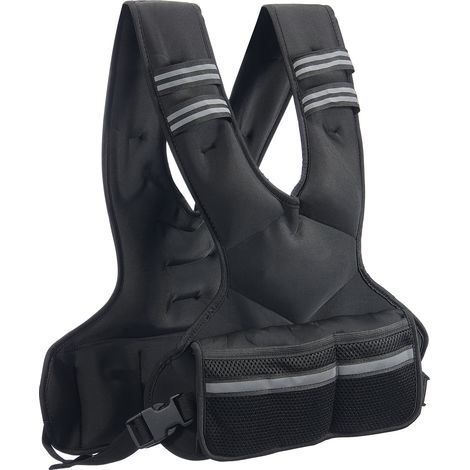Mophorn verstellbare Gewichtsweste, 11–20 lb, mit 6 Ironsand-Gewichten und reflektierendem Streifen, Körpergewichtsweste für Männer und Frauen, Krafttraining, Laufen, Joggen