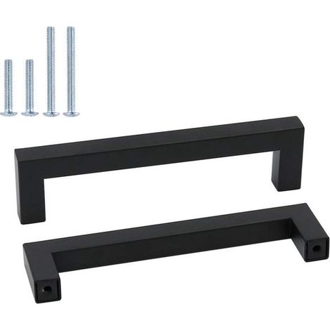 Maniglie per mobili in acciaio inox，Interasse fori 320 mm，1,2  1,2 cm，10 pezzi，acciaio，33,2 cm，3,5 cm，320 mm，inox，Nero (1/5)