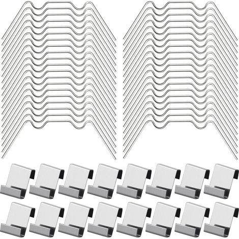 100Pcs Clips de Vitrage pour Serre Inclure 50Type W Serre Pinces en Acier Inoxydable et 50 Clips de Type Z pour Vitre de Serre