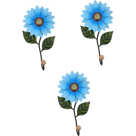 3pièces Mural Fer Forme De Fleur pour Décoration Murale Accroche Vêtements Créatif Fer Artisanal pour Salle De Bain Cuisine Et Intérieur Installation Facile Et Pratique (1/5)