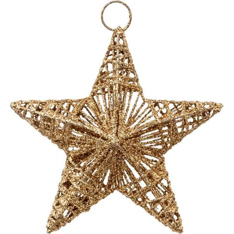 Paris Prix - Sujet De Noël étoile lignes 15cm Cuivre