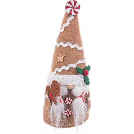 Decoración de Navidad - BIGBUY CHRISTMAS - Multicolor - Tejido - Beige - 8 x 6 x 19,5 cm