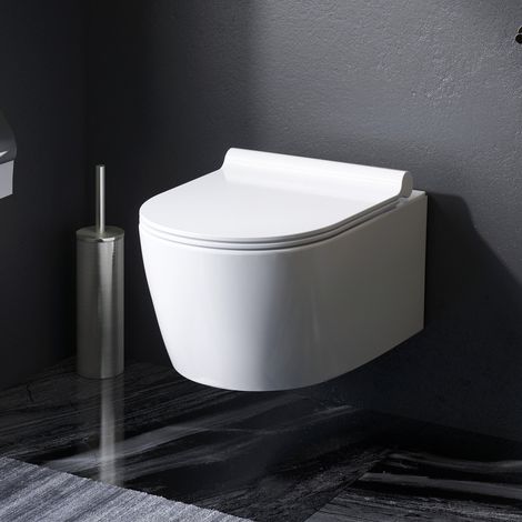 AM.PM WC Set Pack WC Bâti-support + WC suspendu sans bride + Abattant softclose + Plaque chrome (1/5)